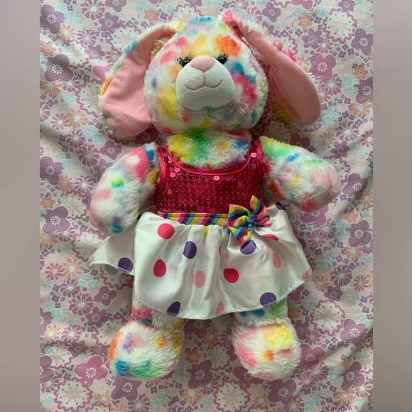 Build-A-Bear Other - Vintage Build-a-bear plush rabbit with dress